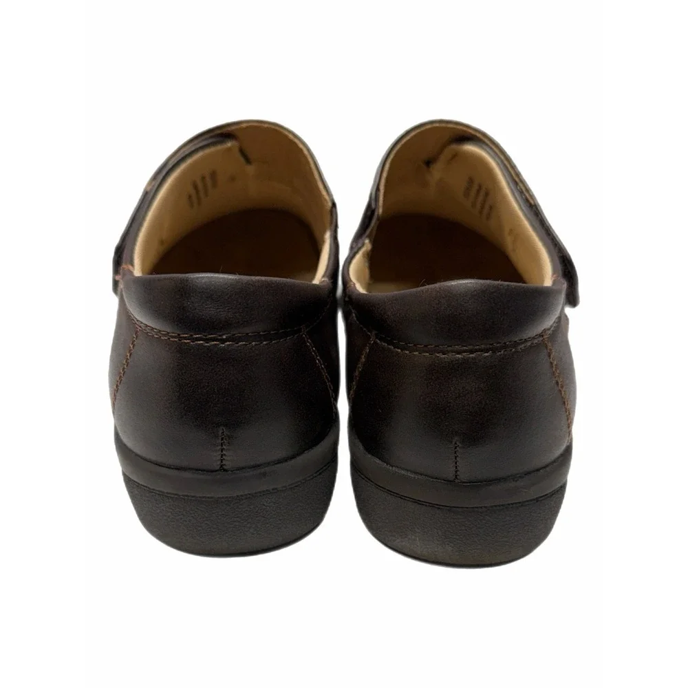 Kim Rogers Womens Ultra Comfort Dark Brown Leather Slip On Loafers Size 8.5M